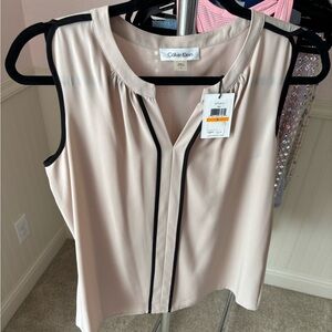 NEW Calvin Klein Women's Tan Sleeveless Top
